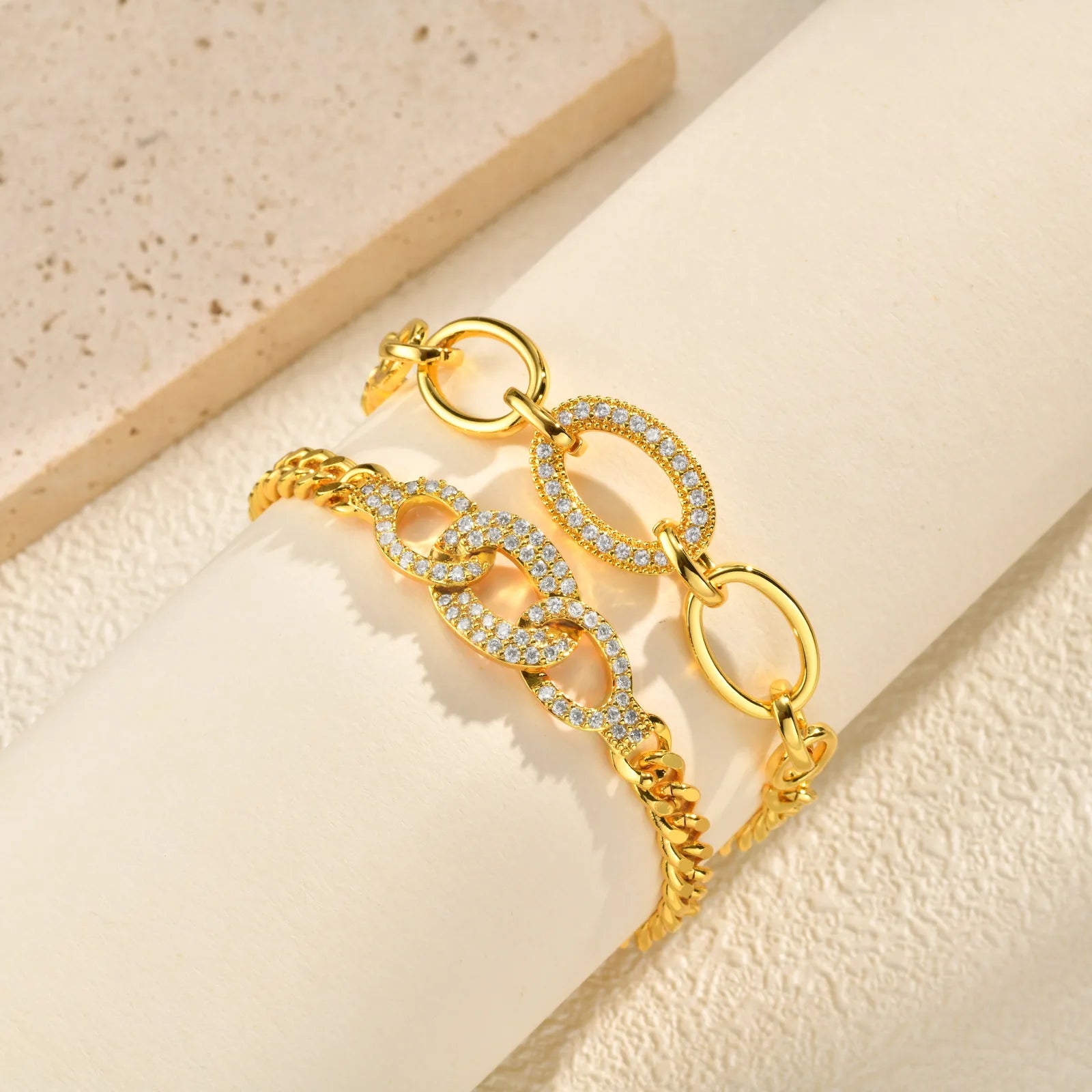 Maison Veyre Gold Geometric Charm Bracelet