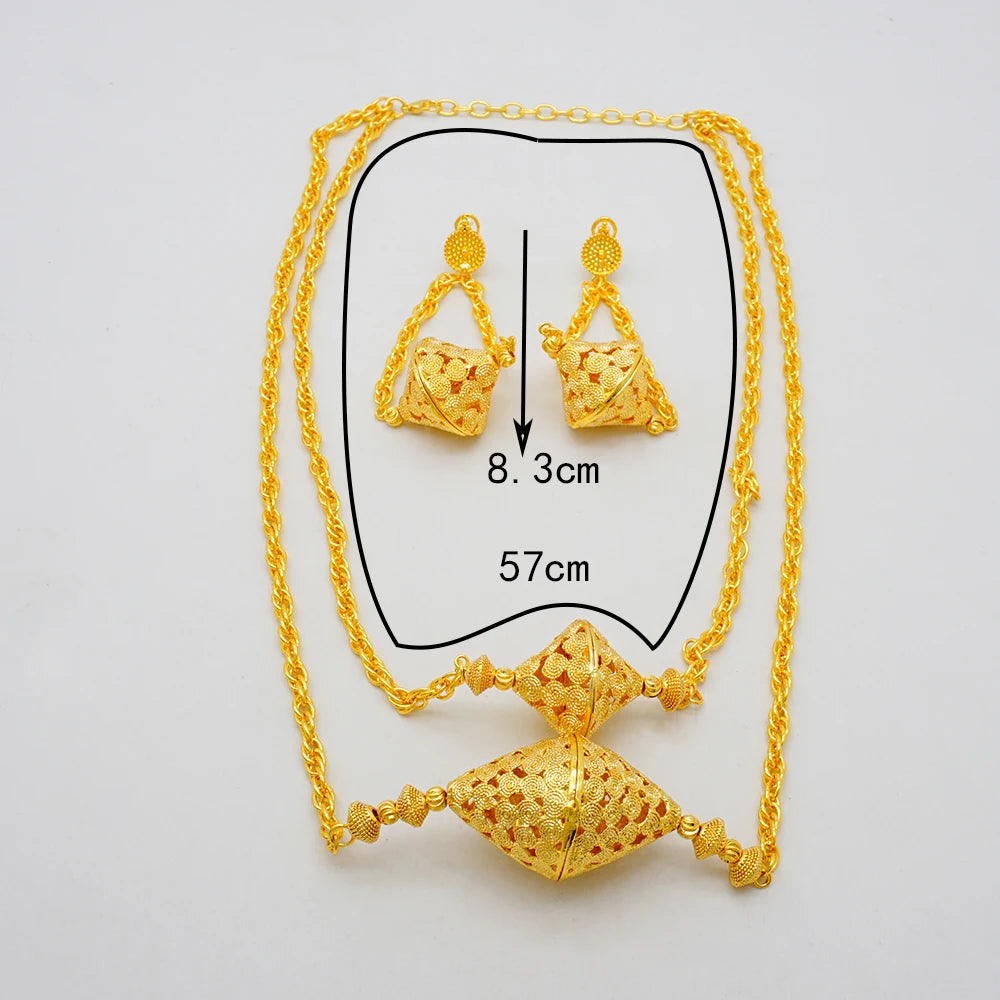 Maison Veyre Gold Layered Necklace & Earrings Set