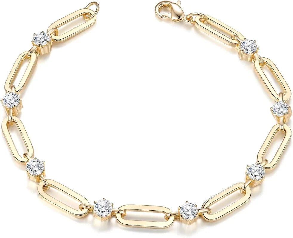 Maison Veyre Gold Paperclip Chain Bracelet