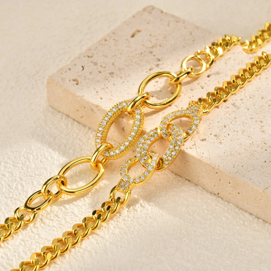 Maison Veyre Gold Geometric Charm Bracelet