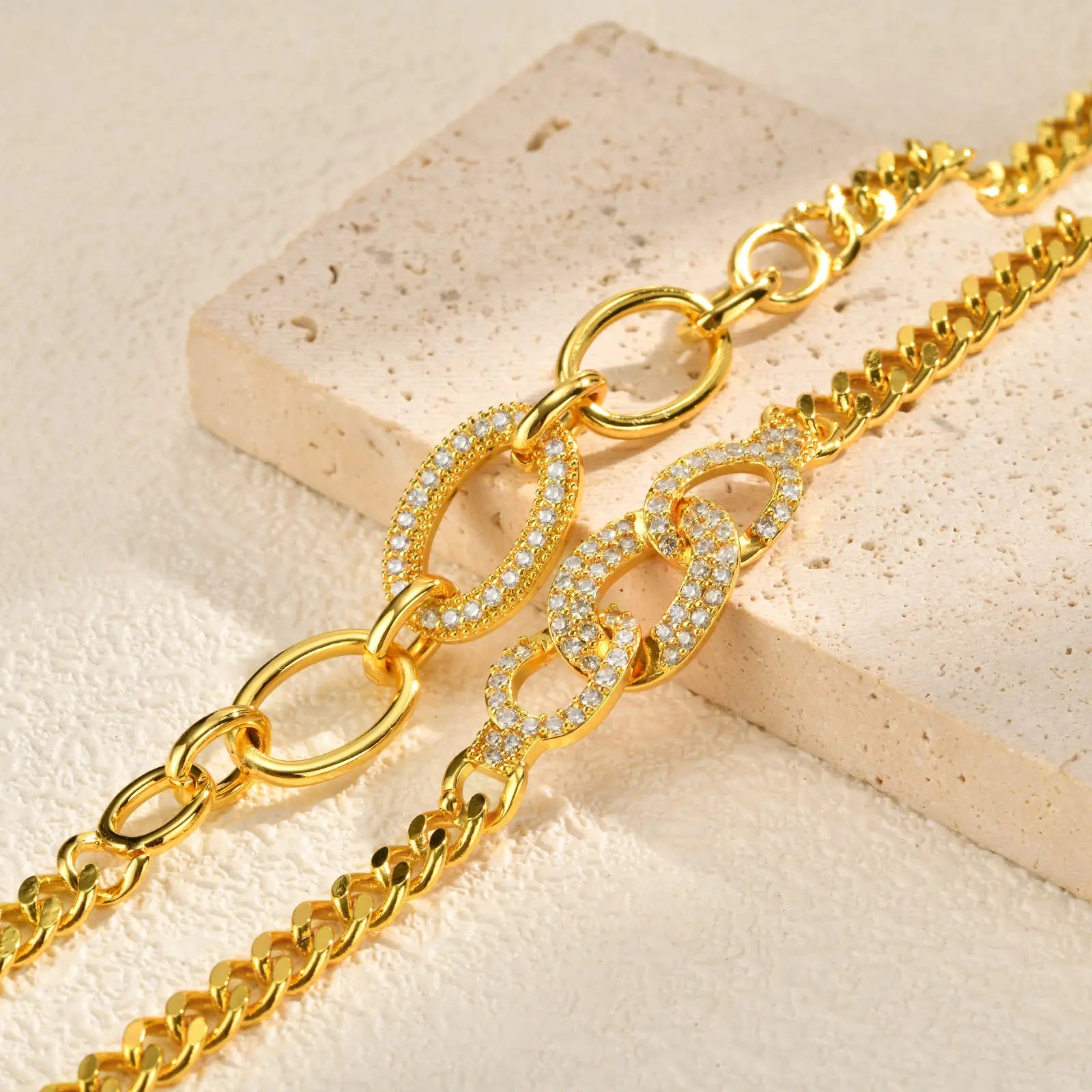 Maison Veyre Gold Geometric Charm Bracelet