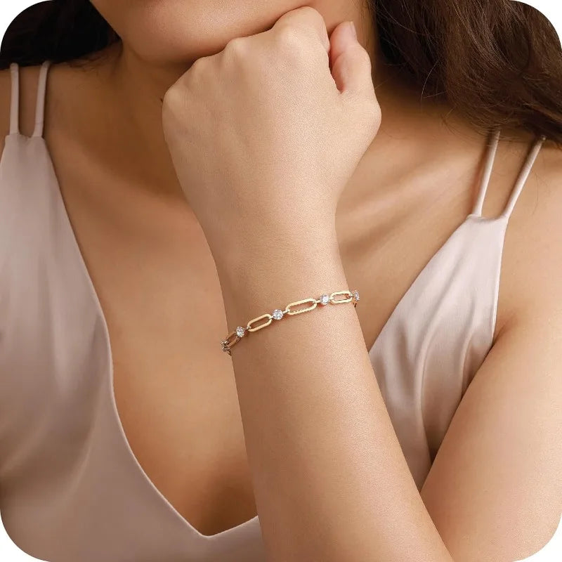 Maison Veyre Gold Paperclip Chain Bracelet
