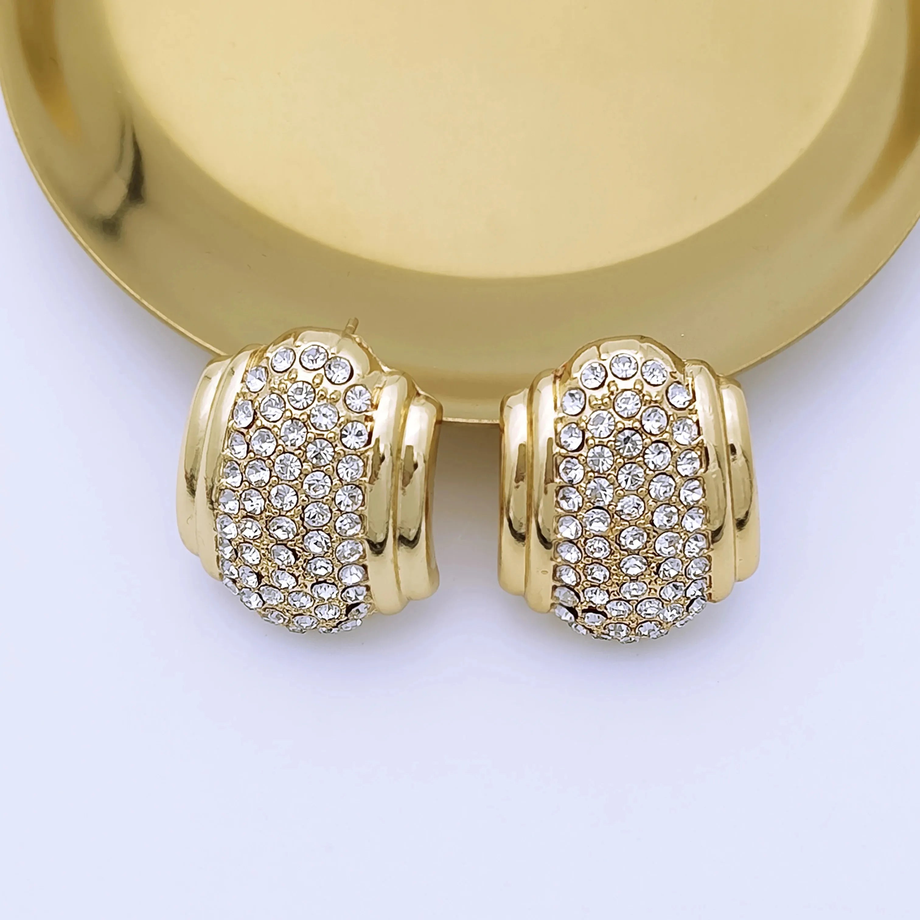 Maison Veyre Gold Pavé Jewelry Set — Necklace, Earrings, Bracelet & Ring