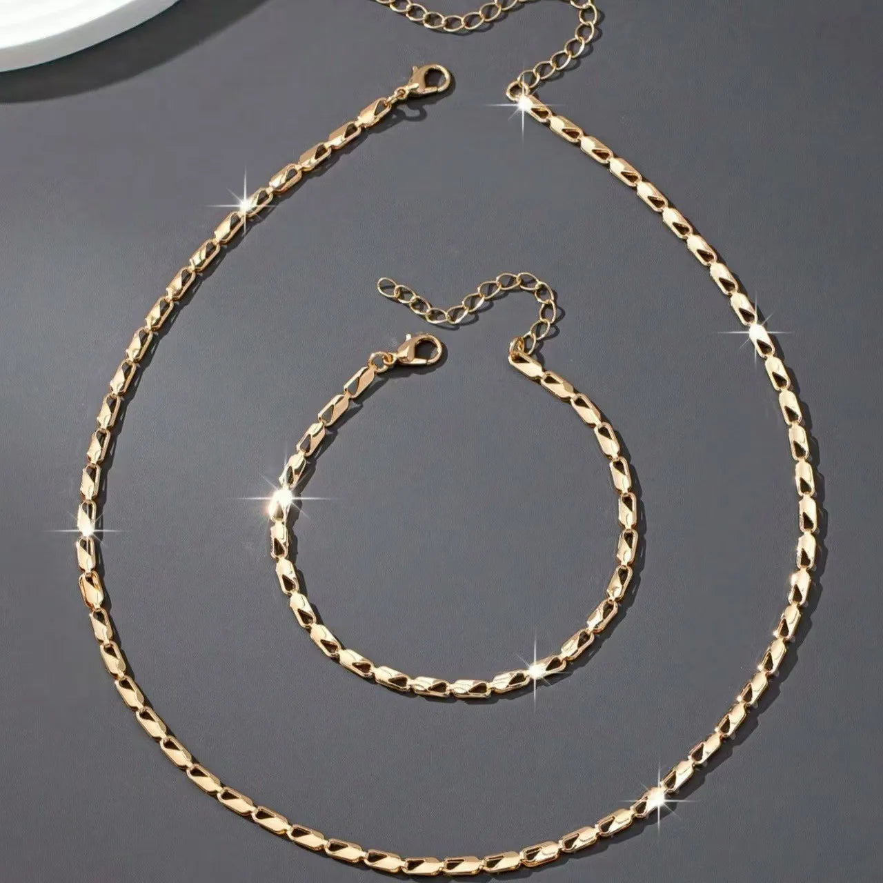 Maison Veyre Gold Classic Necklace & Bracelet Set