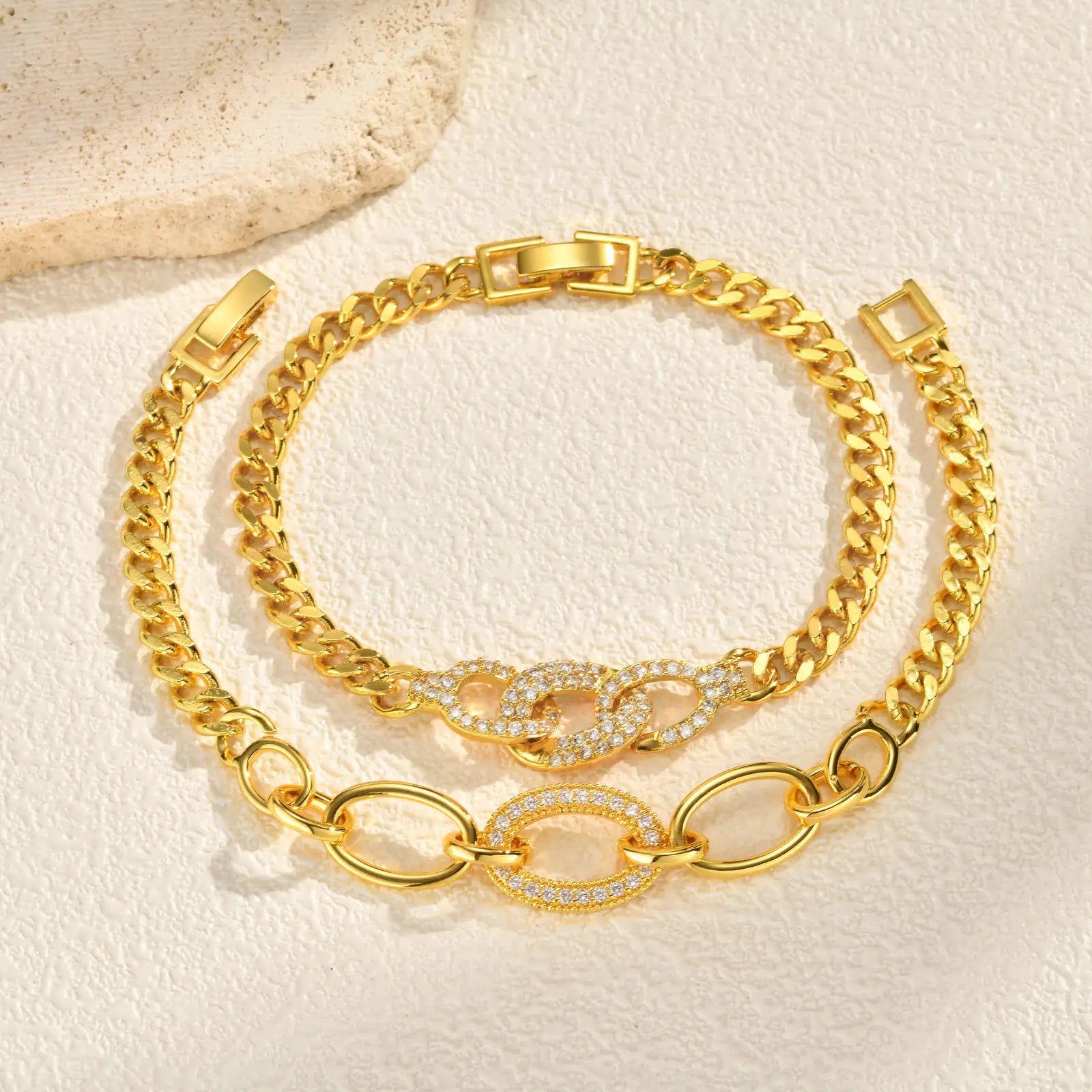 Maison Veyre Gold Geometric Charm Bracelet