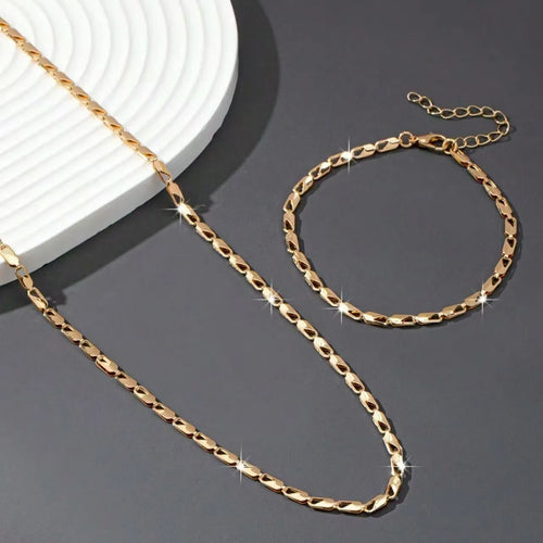Maison Veyre Gold Classic Necklace & Bracelet Set
