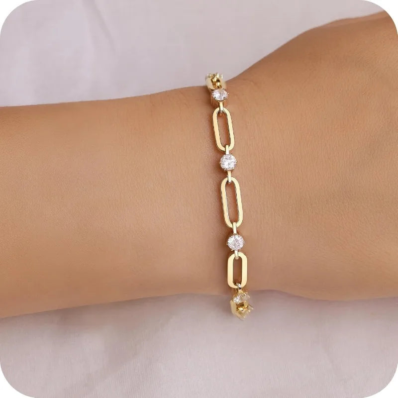Maison Veyre Gold Paperclip Chain Bracelet