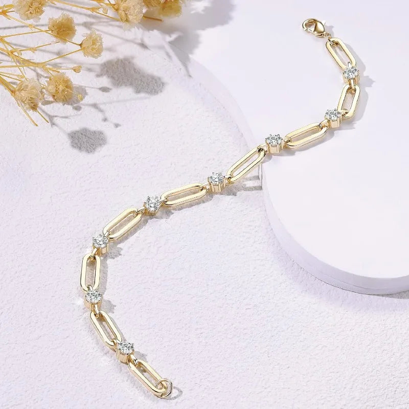 Maison Veyre Gold Paperclip Chain Bracelet