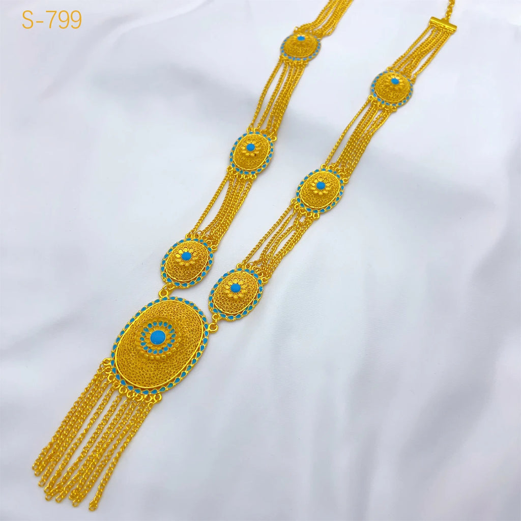 Maison Veyre Gold Statement Jewelry Set — Necklace, Earrings, Bracelet & Ring