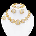 Maison Veyre Gold Pavé Jewelry Set — Necklace, Earrings, Bracelet & Ring