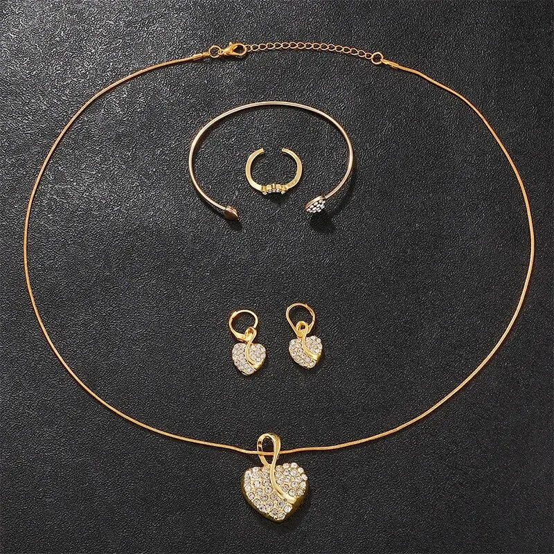 Maison Veyre Gold Rhinestone Watch & Jewelry Set