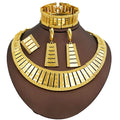 Maison Veyre Gold Statement Jewelry Set — Necklace, Bangle, Earrings & Ring