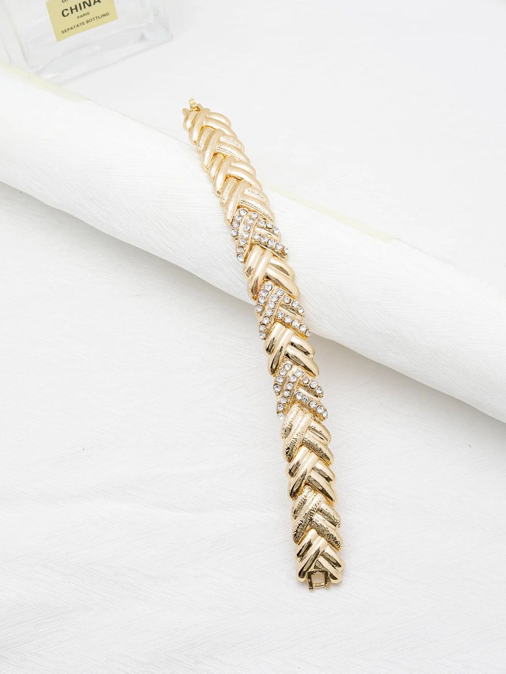 Maison Veyre Gold Woven Jewelry Set — Necklace, Earrings, Bracelet & Ring