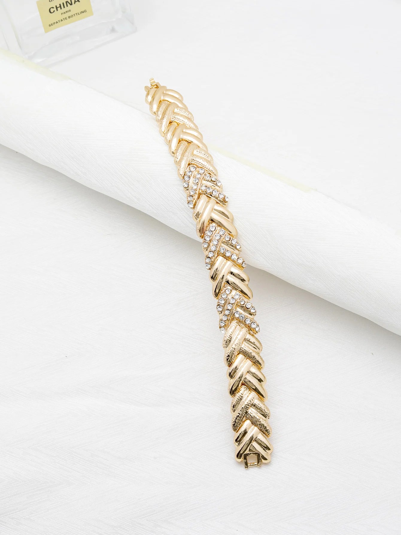 Maison Veyre Gold Woven Jewelry Set — Necklace, Earrings, Bracelet & Ring