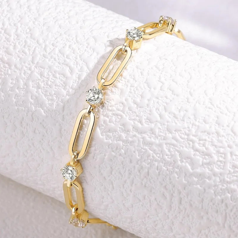 Maison Veyre Gold Paperclip Chain Bracelet