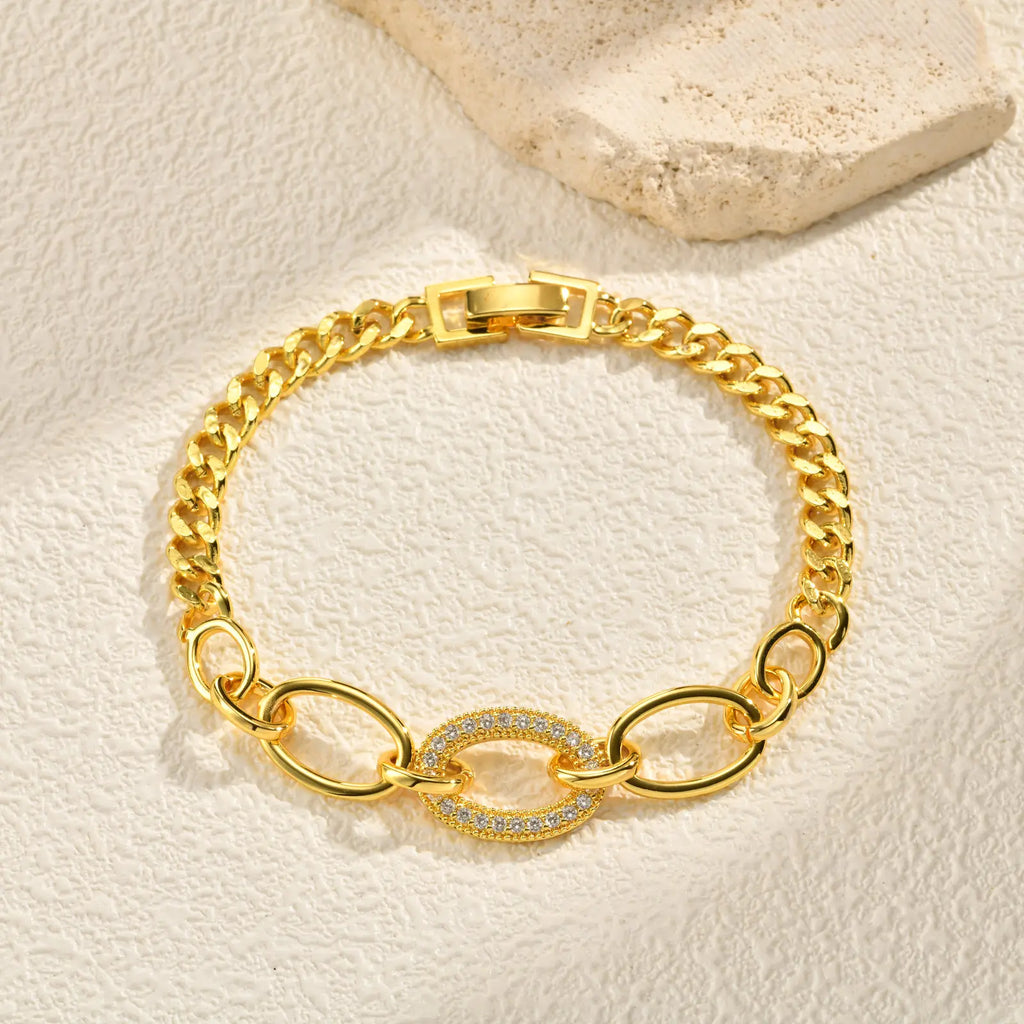 Maison Veyre Gold Geometric Charm Bracelet