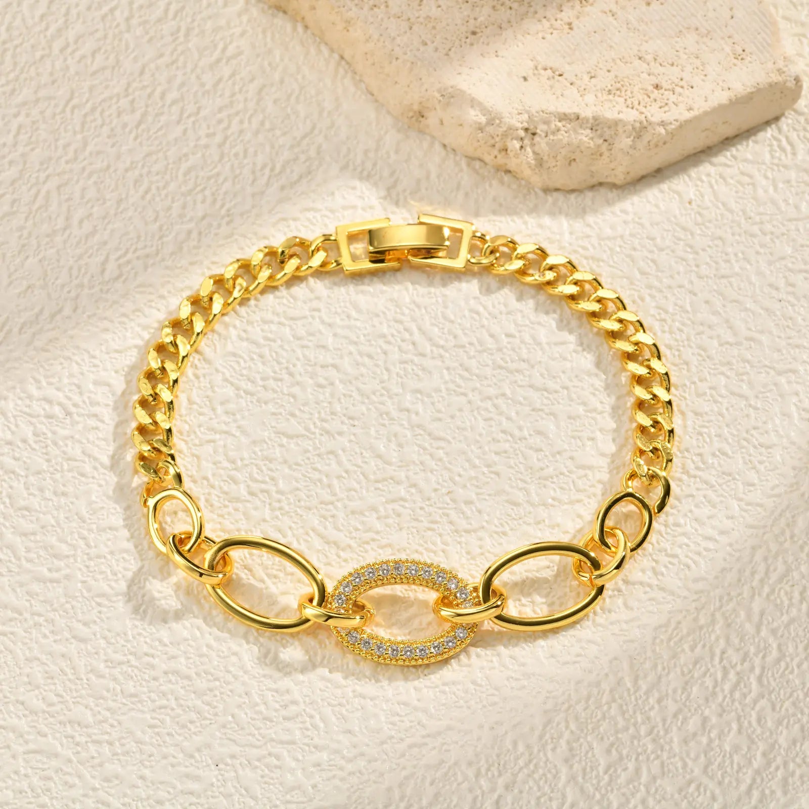 Maison Veyre Gold Geometric Charm Bracelet