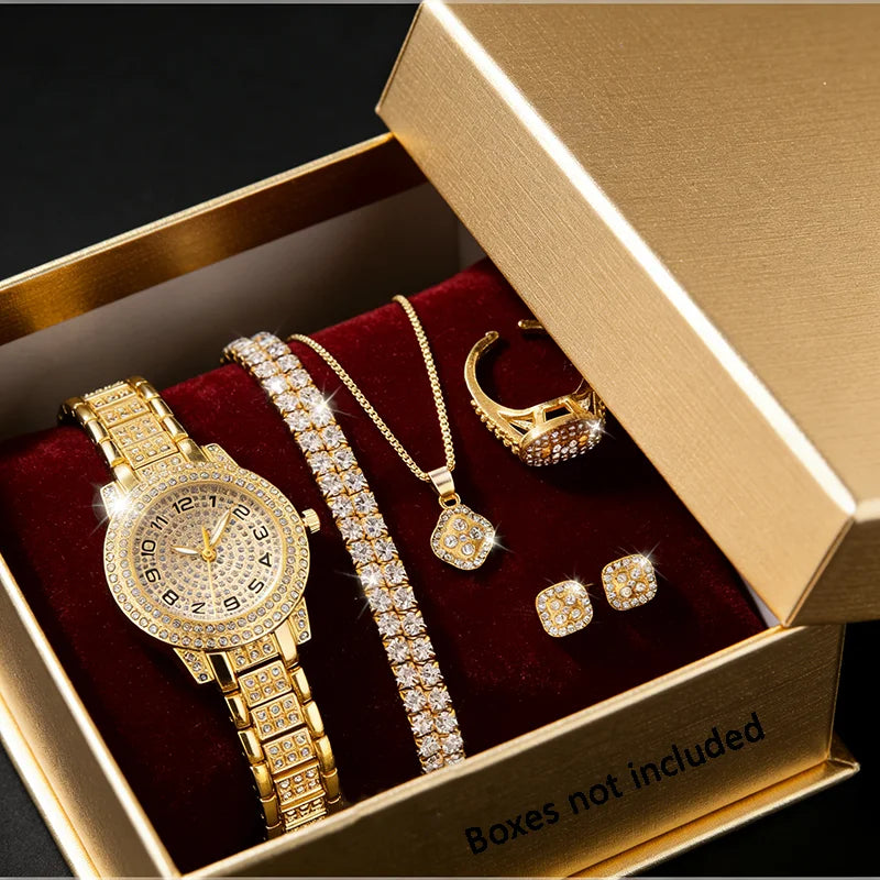 Maison Veyre Golden Elegance Watch & Jewelry Set