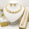 Maison Veyre Gold Woven Jewelry Set — Necklace, Earrings, Bracelet & Ring