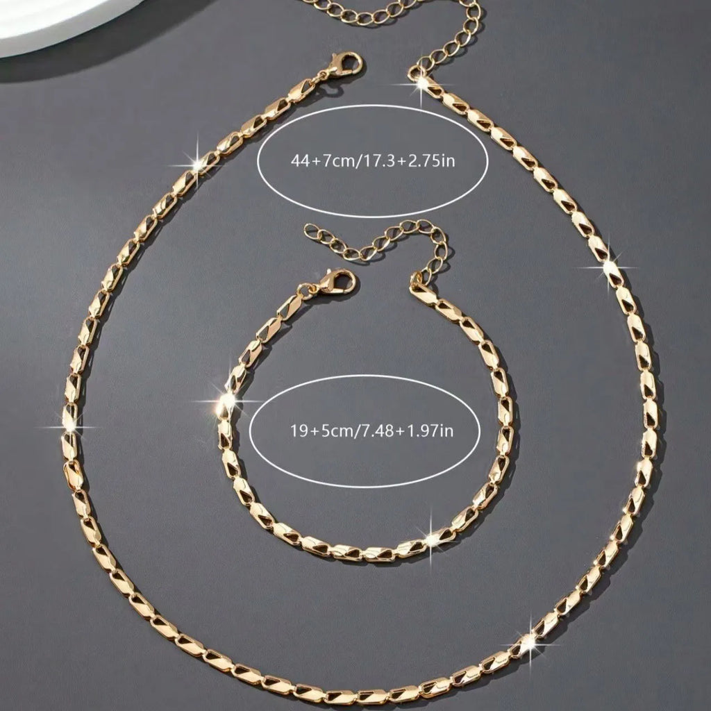 Maison Veyre Gold Classic Necklace & Bracelet Set