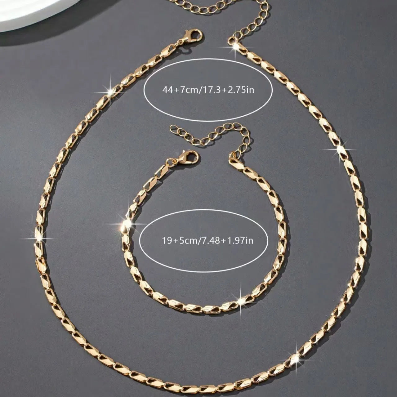 Maison Veyre Gold Classic Necklace & Bracelet Set