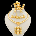 Maison Veyre Gold Floral Statement Jewelry Set — Necklace, Earrings, Bangle & Ring