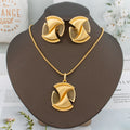 Maison Veyre Gold Classic Jewelry Set — Necklace, Earrings & Bracelet