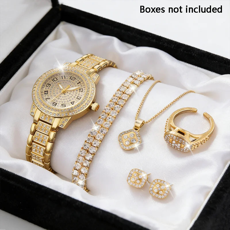 Maison Veyre Golden Elegance Watch & Jewelry Set